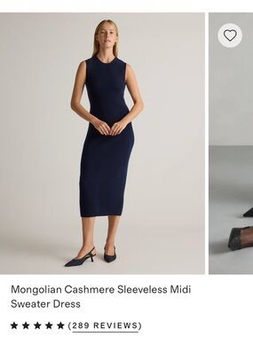 Quince 100% Mongolian Cashmere sleeveless midi sweater true navy